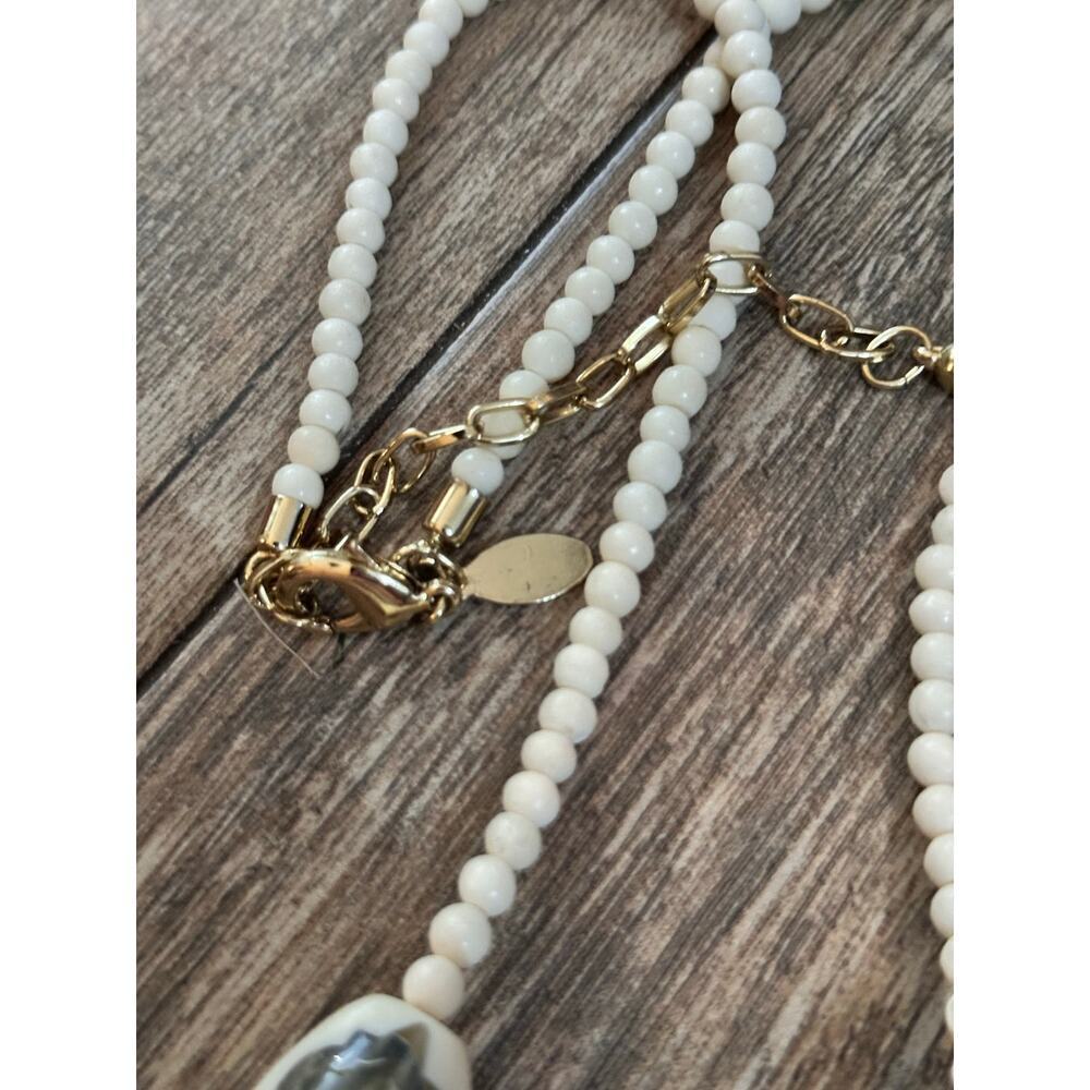 Chico's Women's Gold Tone 42 Heavy Celluloid Moroccan Beaded Neckless